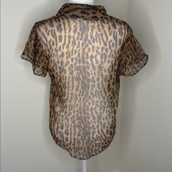 Vintage Parachute London Leopard Print Sheer Top. Large - Picture 4 of 9